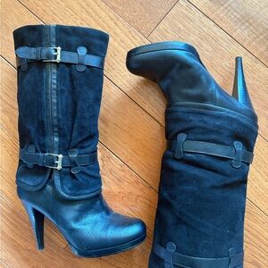 Haan Nike Air Black Suede & Leather Platform Boots